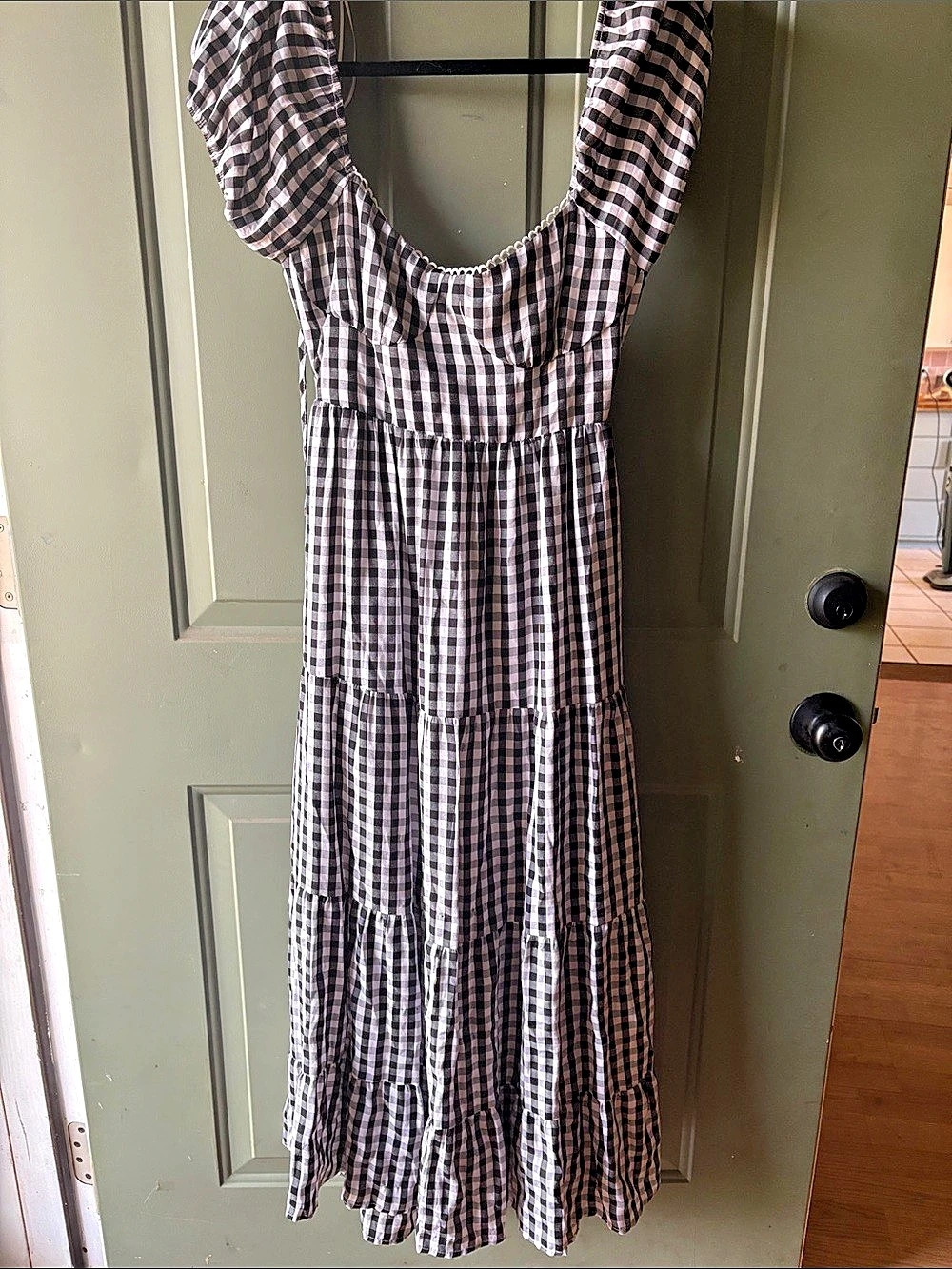 HYFVE Gingham Maxi Dress in Black & White Size Small Like New